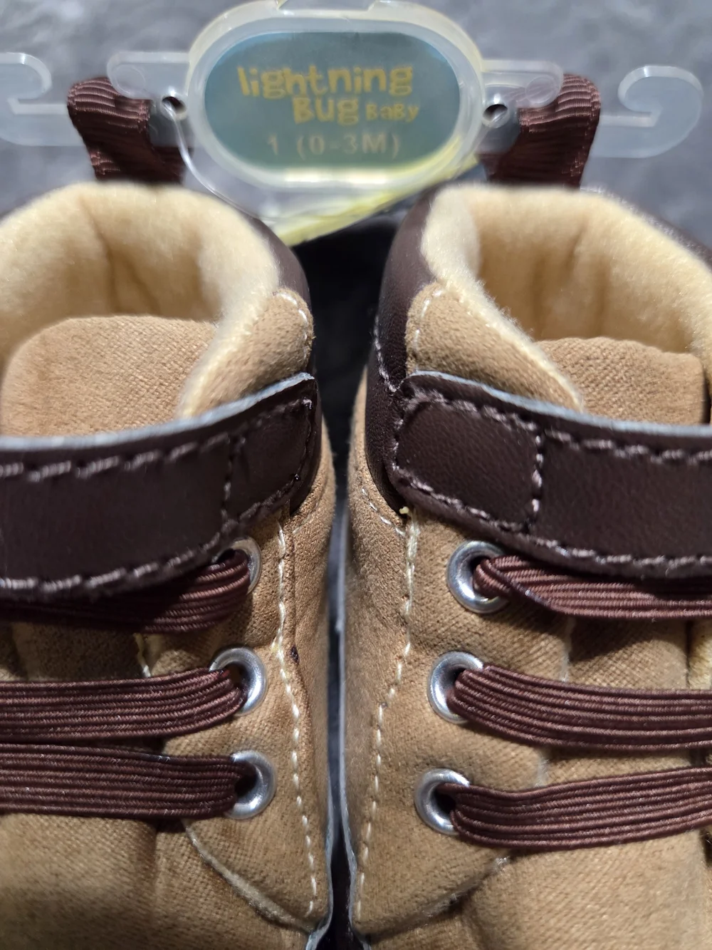 Infant Brown Soft Walker Shoes with Secure Hook-and-Loop Strap